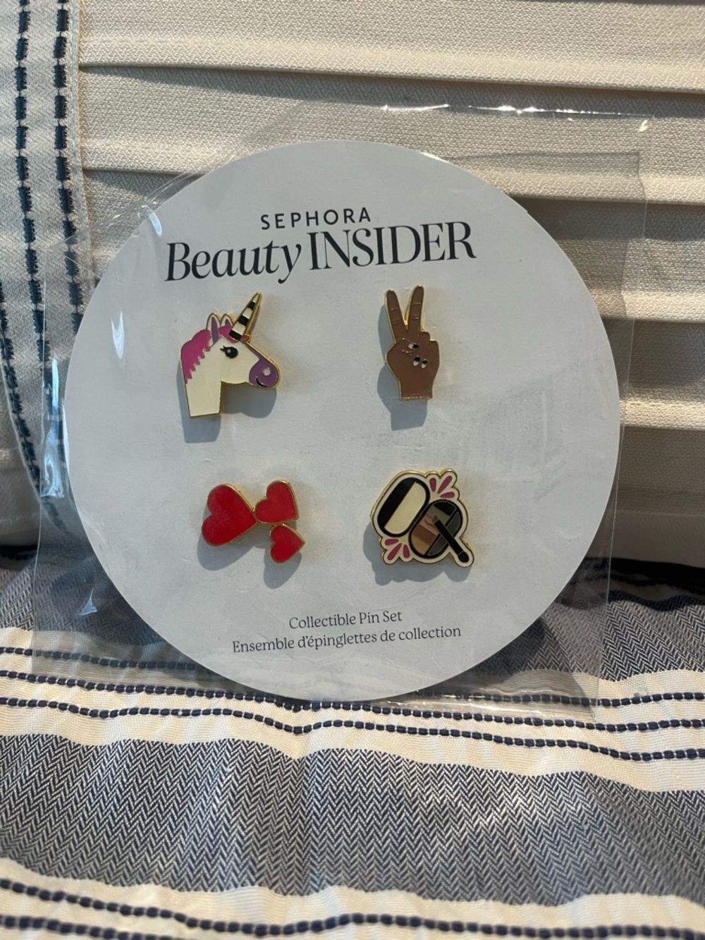 Sephora Beauty Insider Enamel Pin Set - Pink/Red/Brown/Black/Cream